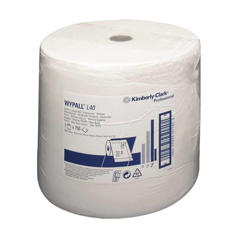 Wypall L40 jumbo-reinigingsdoeken - 34 x 31,5 cm - wit